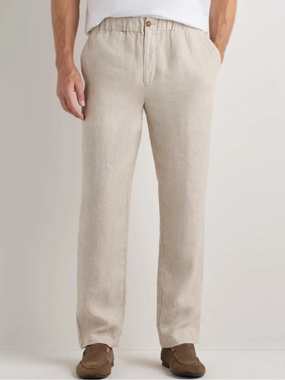 Quince Men’s Linen Chinos in Natural Beige